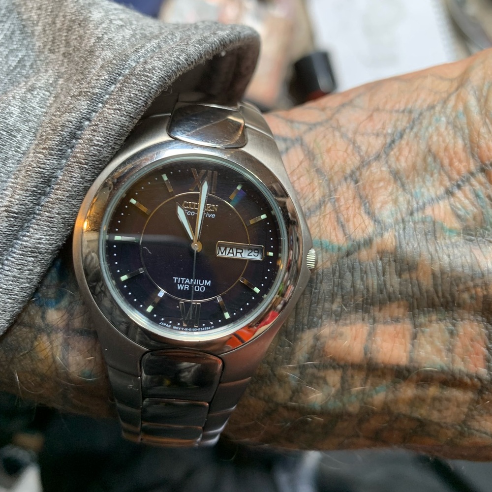 Citizen Eco-Drive Titanium Smartwatch - Silver and Black